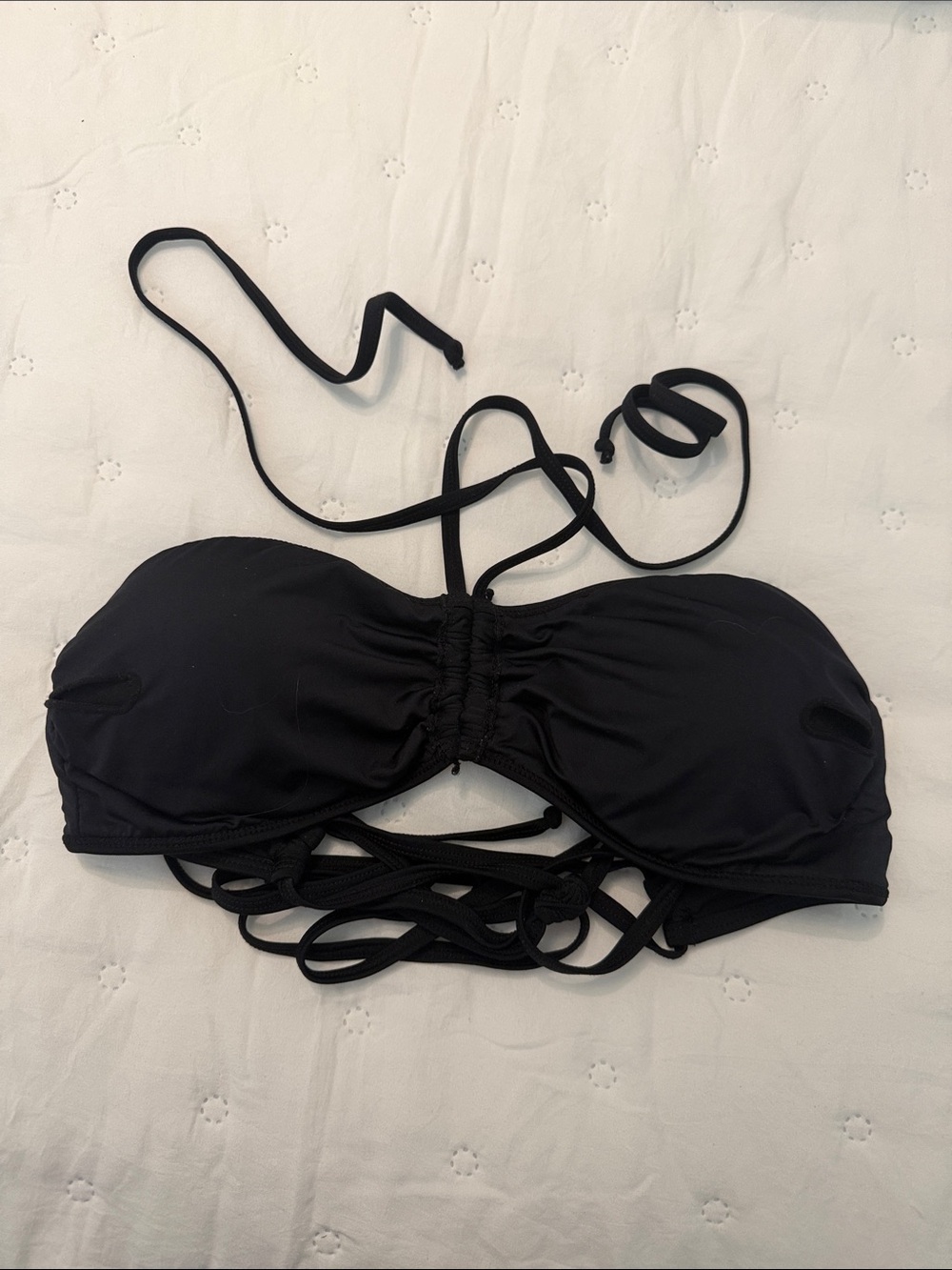 Black Women’s Bandeau Swim Top - Classic Strapless Style